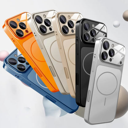 Orange Magsafe Magnetic Glass Case for iPhone